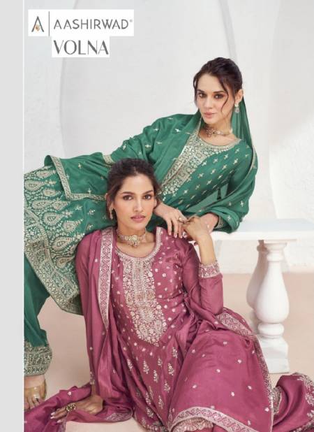 Volna By Aashirwad Heavy Chinon Silk Readymade Suits Wholesale Market In Surat Catalog